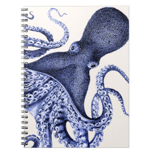 Carnet Landscape Blue Octopus