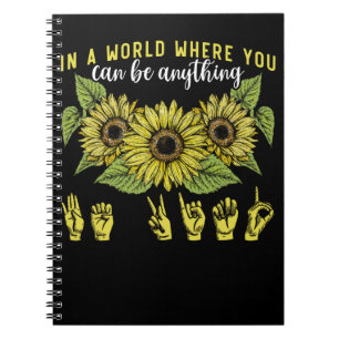 Carnet Langue des signes Sourd Tournesol Soyez gentil