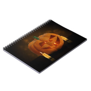 Carnet Lanterne Citrouille d'Halloween avec bougies
