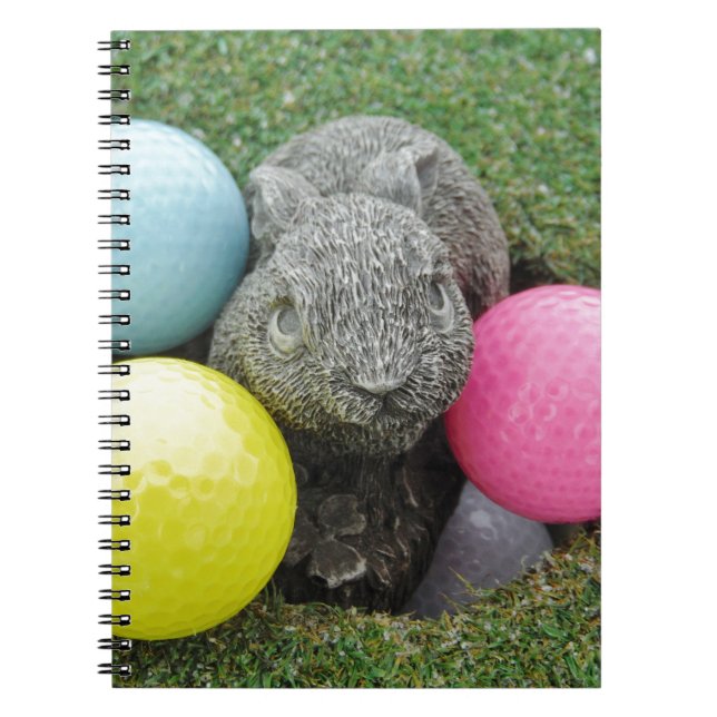 Carnet Lapin avec oeuf jaune rose (Devant)