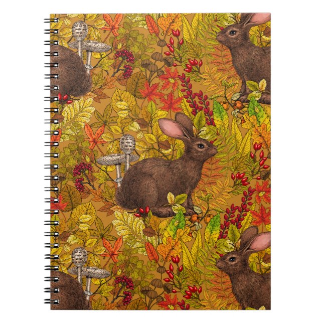 Carnet Lapin d'automne sur ocre (Devant)