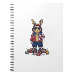Carnet Lapin de Pâques patriotique Vintage Vector T-Shirt