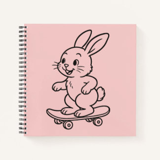 Carnet Lapin en skateboard
