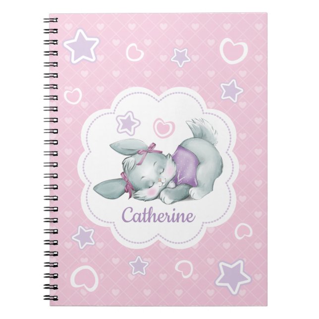 Carnet Lapin nommé fait sur commande de sommeil dans le (Devant)