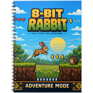 Carnet Lapin, Pixel Art Rétro 8 Bits
