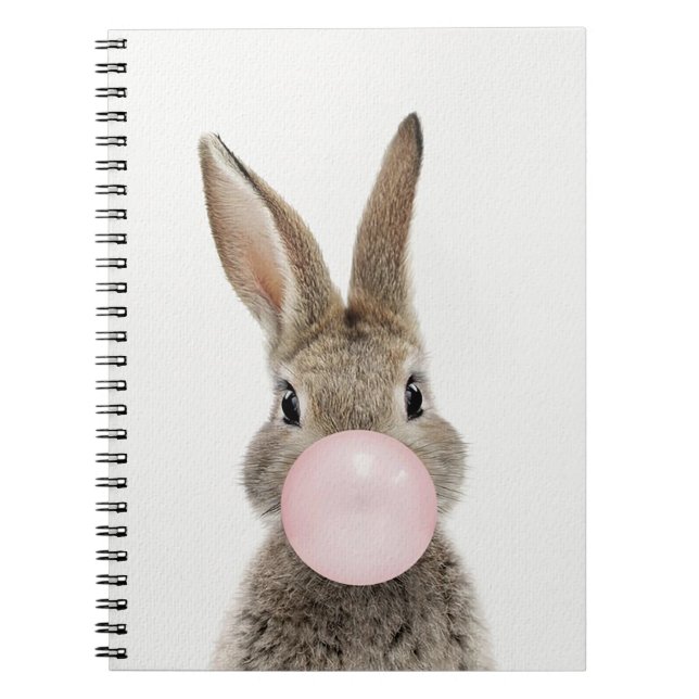 Carnet Lapin soufflant un chewing-gum rose   (Devant)