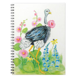 Carnet L'aquarelle d'autruche s'est levée