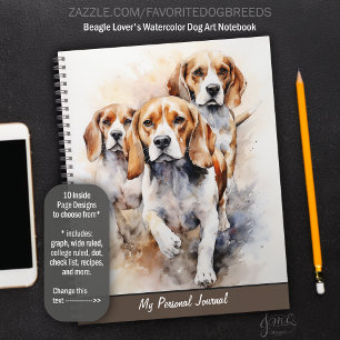 Carnet L'aquarelle du chien de beagle Lover