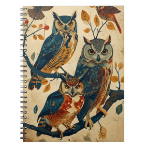Carnet L'art du hibou vintage