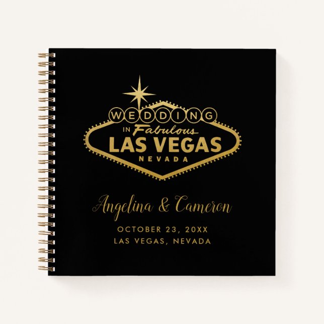 Carnet Las Vegas Mariage Guest Book Décontracté (Devant)