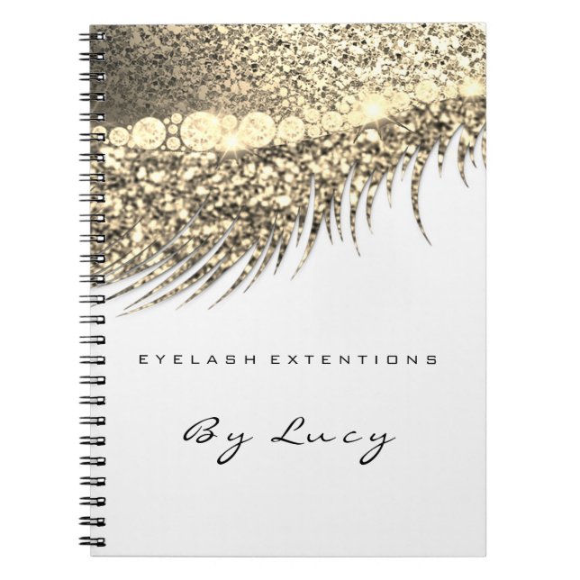 Carnet Lashes Extension Yeux maquillage Artiste Gold Blan (Devant)