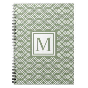 Carnet Latis moderne Monogramme géométrique Sage Green Ja