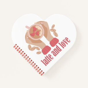 Carnet Latte et coupe d'amour, mains et citation de café