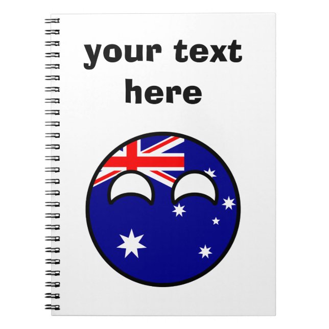 Carnet L'Australie Geeky tendante drôle Countryball (Devant)