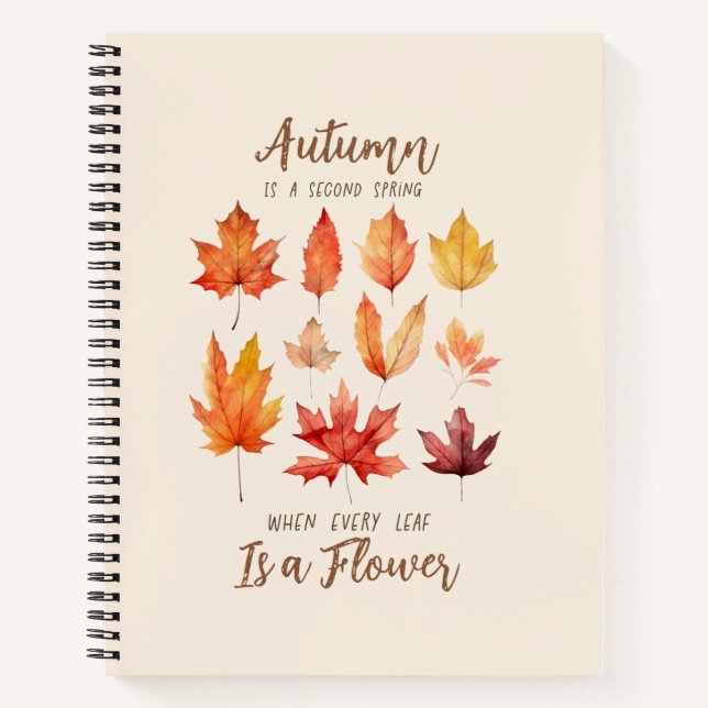 Carnet L'automne est le deuxième printemps - Feuilles d'a (Devant)