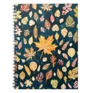 Carnet L'automne laisse sans coutures motif arrière - pla