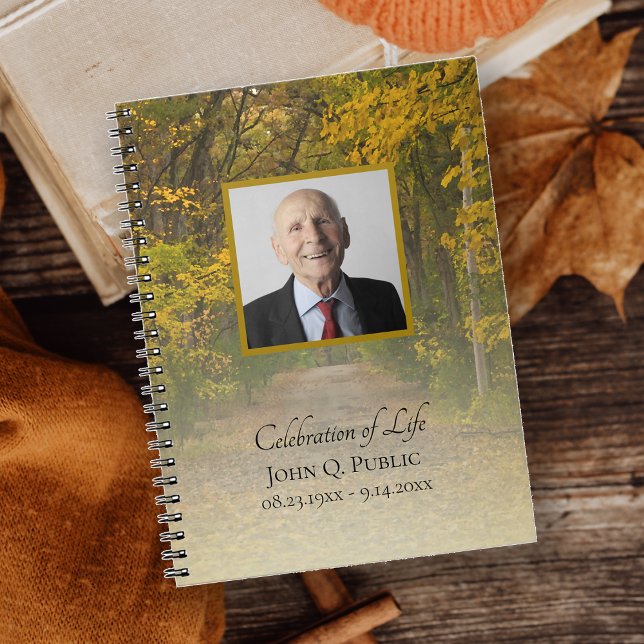 Carnet L'automne quitte Lane Célébration de la vie funéra (Créateur téléchargé)
