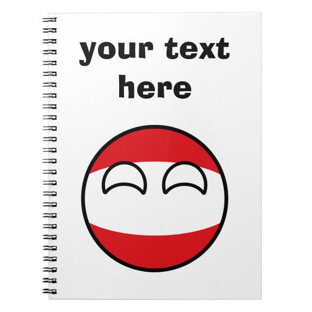 Carnet L'Autriche Geeky tendante drôle Countryball (Devant)