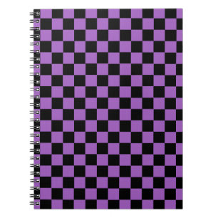 Carnet Lavande et Motif À damiers noir