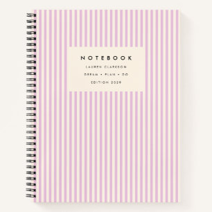 Carnet Lavande Vertical Striped, Arrière - plan Crème