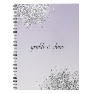 Carnet Lavande violet ombre Parties scintillant argent ét