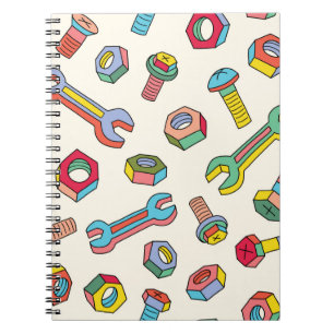 Carnet Lave-linge et vis motif sans soudure