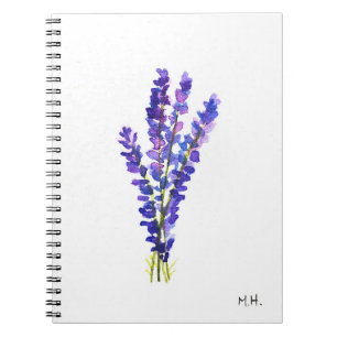 Carnet Lavender herbes jardin cuisine aquarelle vintage