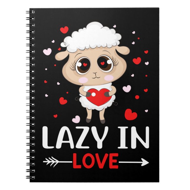 Carnet Lazy in Love Sheep pour célibataires de la Saint-V (Devant)