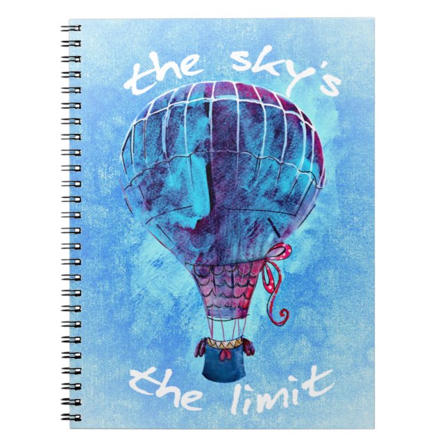 Carnet Le ballon à air chaud d'aquarelle de la limite du (Devant)