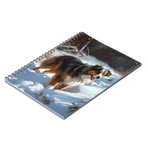 Carnet Le Berger Australien Laisser Neige Noël