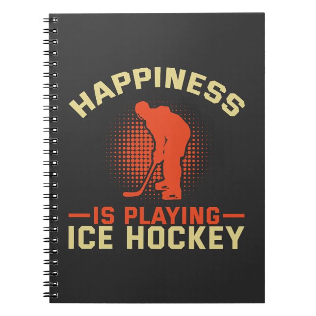 Carnet Le bonheur joue au hockey sur glace (Devant)