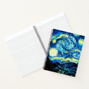 Carnet Le célèbre tableau de Van Gogh, Starry Night,