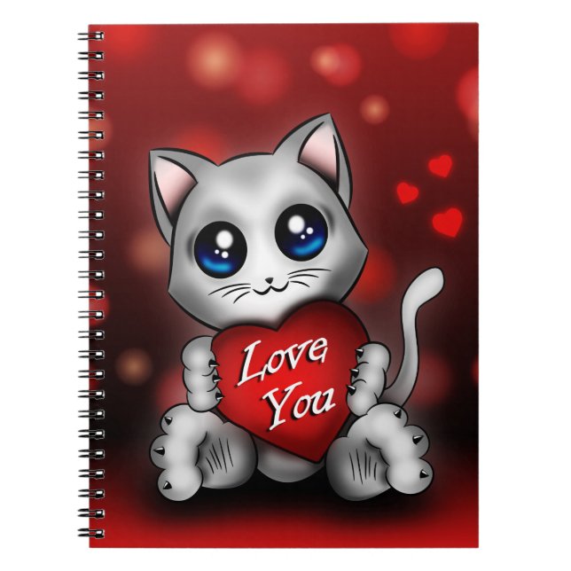 Carnet Le chaton t'aime Notebook (Front)