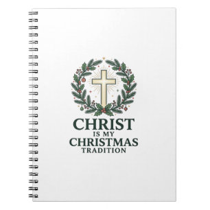 Carnet Le Christ est ma tradition de Noël Croix vintage D
