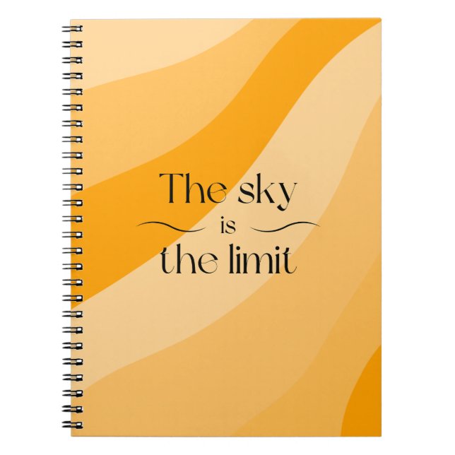 Carnet Le ciel est la limite orange abstrait dégradé (Devant)