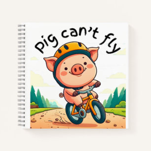Carnet Le cochon ne peut pas voler. G rose
