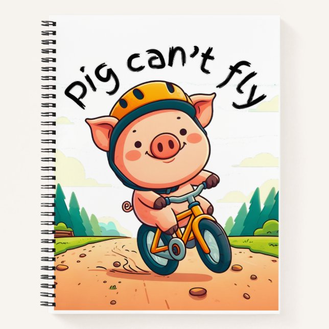 Carnet Le cochon ne peut pas voler. G rose (Devant)