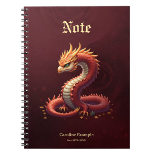 Carnet Le dragon serpent doré.