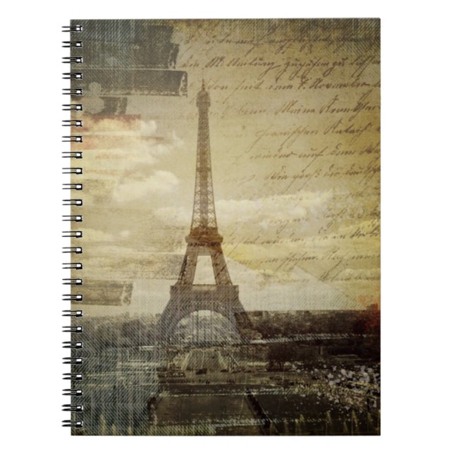 Carnet Le Français scripts Tour Eiffel vintage moderne de (Devant)