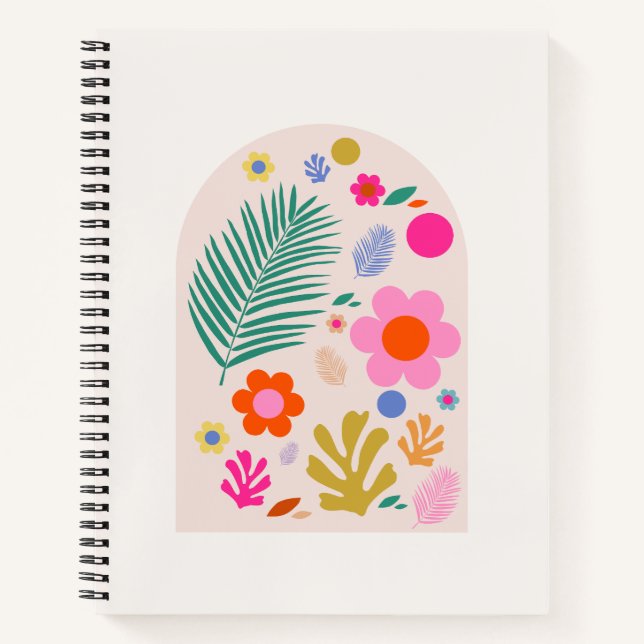 Carnet Le Jardin 04 Fleurs Rétro Modernes Florales (Devant)