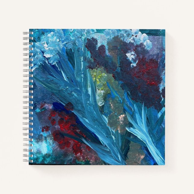 Carnet Le lac et les mauvaises herbes peinture acrylique  (Devant)