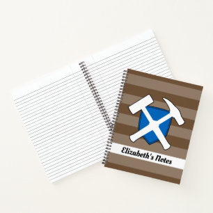 Carnet Le marteau de rock du géologue et le logo écossais