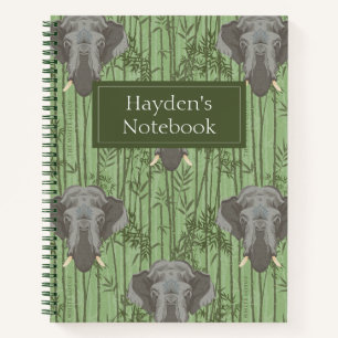Carnet Le Motif blanc des éléphants majestueux Lotus