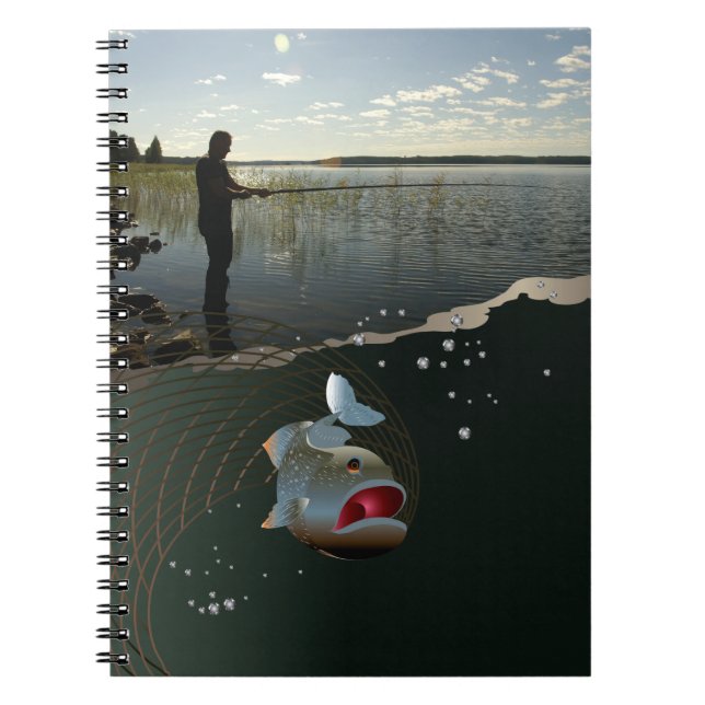 Carnet Le pêcheur ​ ​ ​ ​ ​ ​. Bonne pêche (Devant)