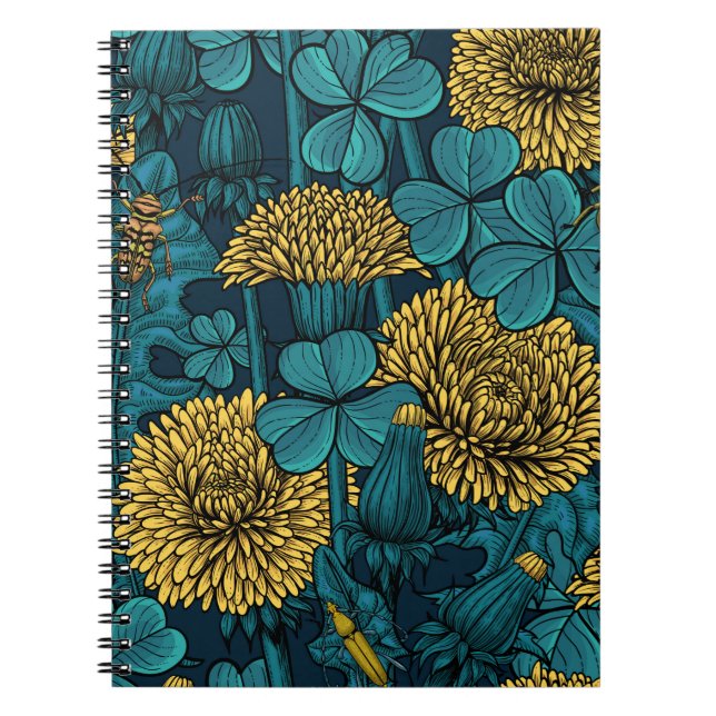 Carnet Le pré en jaune et bleu (Devant)