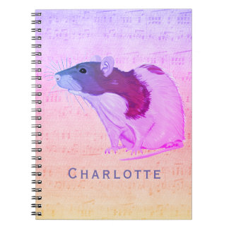 Carnet Le rat rose d'animal familier ajoutent votre rat