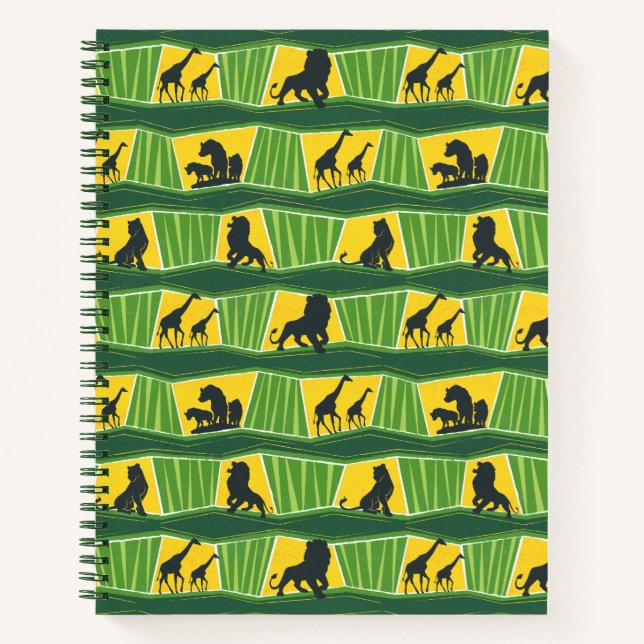 Carnet Le Roi Lion | Motif animalier vert et or (Devant)