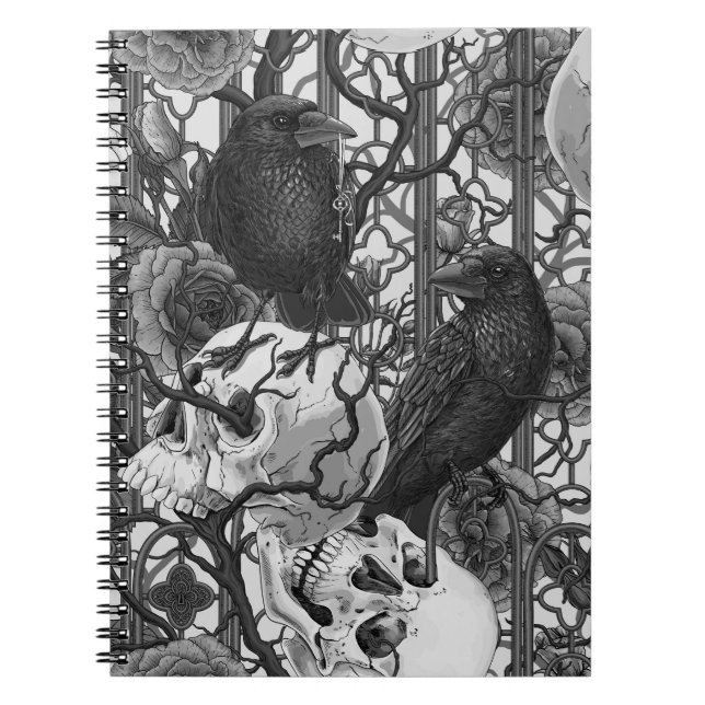 Carnet Le secret de Raven. Illustration gothique sombre e (Devant)