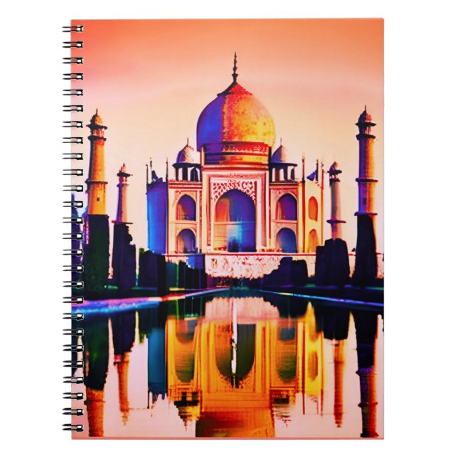Carnet Le Taj Mahal contre un ciel couché de soleil (Devant)