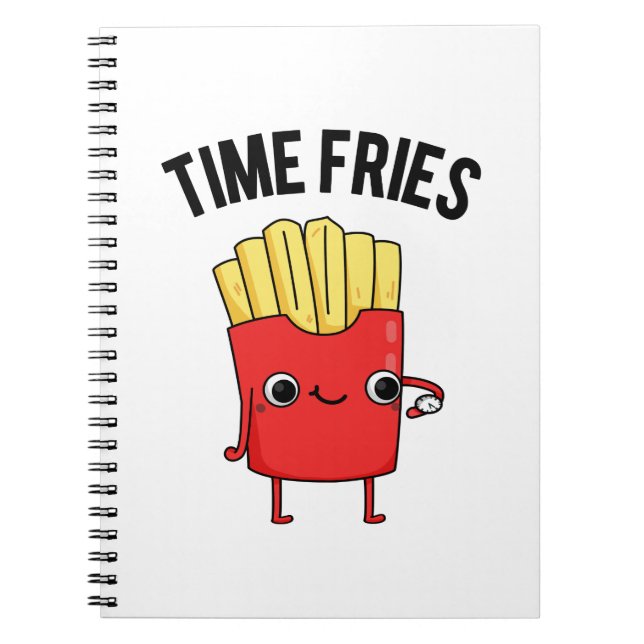 Carnet Le temps passe drôle jeu de mots sur les frites  (Devant)